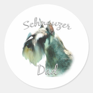 Adesivo Redondo Pai 2 da Miniatura Schnauzer