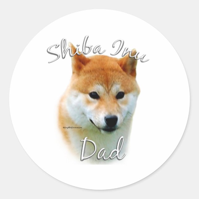 Adesivo Redondo Pai 2 da Shiba Inu (Frente)