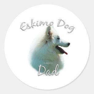 Adesivo Redondo Pai 2 de Cão Eskimo Americano