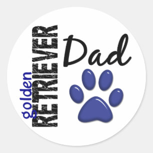 Adesivo Redondo Pai 2 do golden retriever