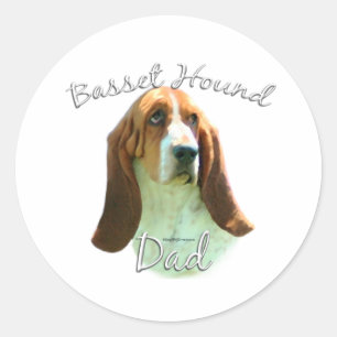 Adesivo Redondo Pai 2 do Hound Basset
