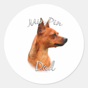 Adesivo Redondo Pai 2 Miniatura Pinscher (ferrugem)