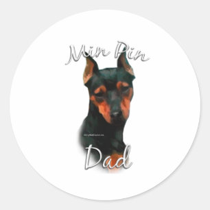 Adesivo Redondo Pai 2 Miniatura Pinscher (preto)