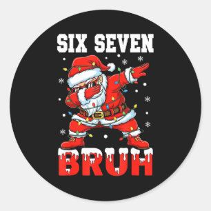 Adesivo Redondo Pai 67 Seis Sete Papai Noel Dabbing Natal Homens M