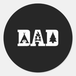 Adesivo Redondo Pai acampando Dia dos Pais Aventura ao Ar Livre Ca