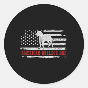 Adesivo Redondo Pai Americano Buldogue - Perturbação da Bandeira A