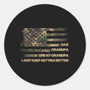 Adesivo Redondo Pai Avô Excelente Avô Camo Flag Pais Avô