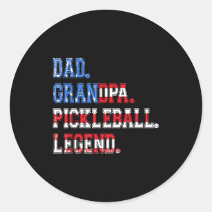 Adesivo Redondo Pai avô lenda do pickleball jogador pickle engraça
