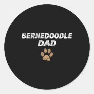 Adesivo Redondo Pai Bernedoodle Mens E Crianças Tee - Pais Present