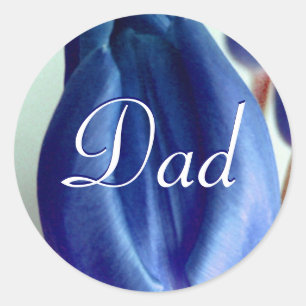 Adesivo Redondo Pai Blue Tulipes Sticker