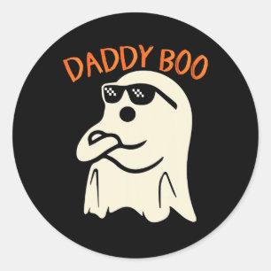 Adesivo Redondo Pai Boo Halloween Família Correspondente Fantasma