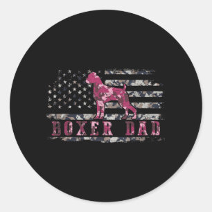 Adesivo Redondo Pai Boxer Camo Camuflagem Bandeira Americana EUA C