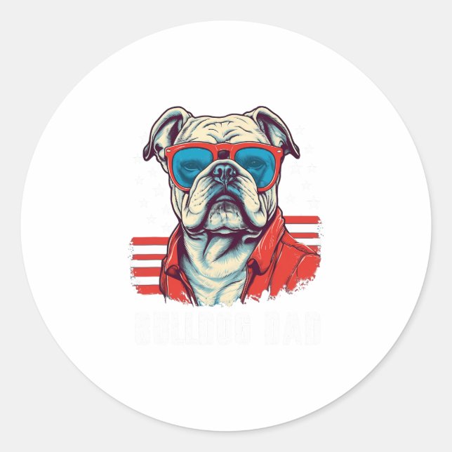 Adesivo Redondo Pai Buldogue (Frente)