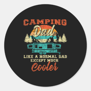 Adesivo Redondo Pai Camping Tenda Pop Up Trailer Rv Retro Vintage
