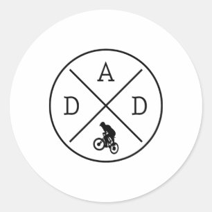 Adesivo Redondo Pai Ciclista Bicicleta Mountain Bike Dia dos Pais