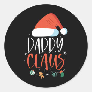 Adesivo Redondo Pai Claus Família Engraçada Casais de Natal Papais