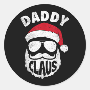 Adesivo Redondo Pai Claus Pai Natal Engraçado Combinação de Natal