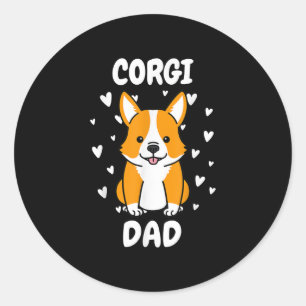 Adesivo Redondo Pai Corgi Papa Pai Pai Pai Para o Dia dos Pais