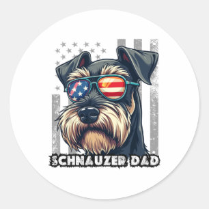 Adesivo Redondo Pai Cut Mini Schnauzer Dia de os pais Cachorro  Us
