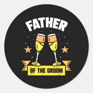 Adesivo Redondo Pai Da Festa de casamento Do Groom Sayings Solteir