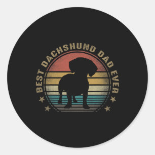 Adesivo Redondo Pai Dachshund Oferta De Dia de os pais Engraçado P