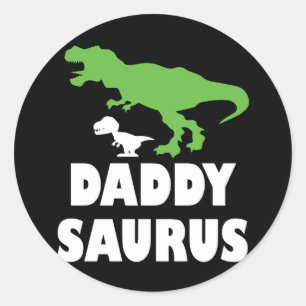 Adesivo Redondo Pai Daddysaurus Dinossaur T Dia de os pais Rex