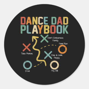 Adesivo Redondo Pai Dança Comp Funny Playbook Dancing Pai Orgulhos