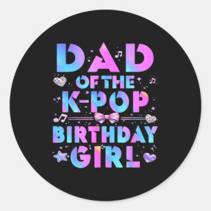 Adesivo Redondo Pai das garotas de aniversário do k-pop amante da