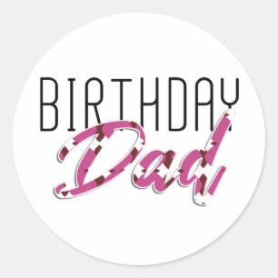 Adesivo Redondo Pai de aniversário