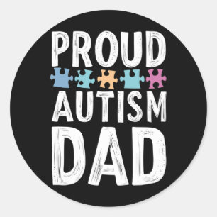 Adesivo Redondo Pai De Autismo Orgulhoso - Vozes De Força E Amor S