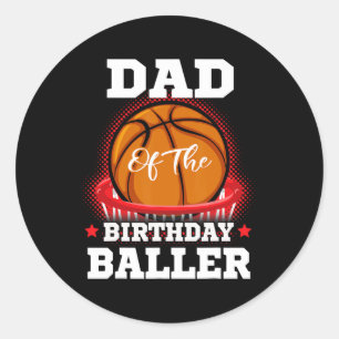 Adesivo Redondo Pai de basquete aniversário Boy Family Baller b-da