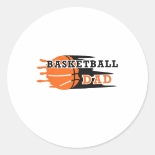 Adesivo Redondo Pai de basquetebol Vintage Proud Basketbal