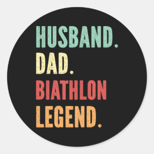 Adesivo Redondo Pai de Biathlon Athlete Husbynd Pai