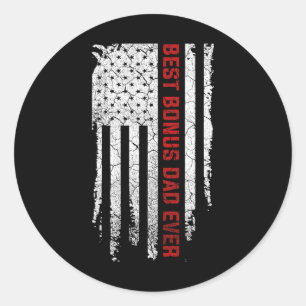 Adesivo Redondo Pai De Bônus Ever American Flag Dia de os pais Gif