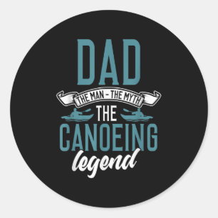 Adesivo Redondo Pai De Canoagem De Mens Camisa Pai Engraçada Folga
