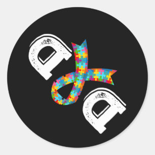 Adesivo Redondo Pai de Consciência Autismo Aceitação Pai Diferente