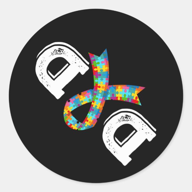 Adesivo Redondo Pai de Consciência Autismo Aceitação Pai Diferente (Frente)