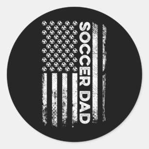 Adesivo Redondo Pai de Futebol Bandeira Americana Dia dos Pais Pat