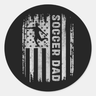Adesivo Redondo Pai de Futebol Bandeira Americana EUA No Ck Pai de