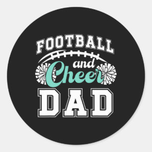 Adesivo Redondo Pai de Futebol e Cheerleader Pai de Futebol e Chee
