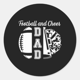 Adesivo Redondo Pai de Futebol e Torcida de Cheerleader e Jogador 