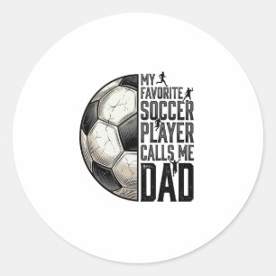 Adesivo Redondo Pai de Futebol Gravura Vintage Citação Design de V