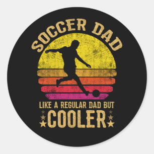 Adesivo Redondo Pai De Futebol Vintage Como Um Pai Regular Mas Mai