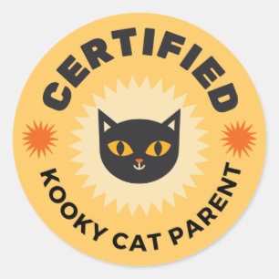 ADESIVO REDONDO PAI DE GATO DOIDO CERTIFICADO