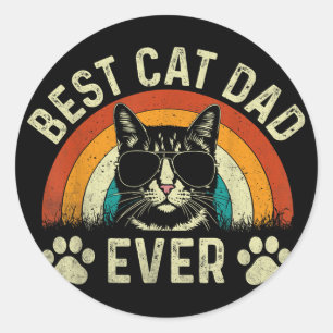 Adesivo Redondo Pai De Gato Melhor Pai De Gato Já Engraçado Pai De