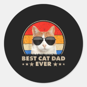 Adesivo Redondo Pai de Gato Sempre Vintage Cool Gatos Para Homens