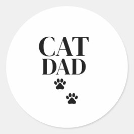 Adesivo Redondo Pai de Gato Simples e Fofo