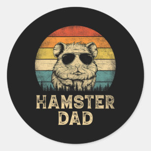 Adesivo Redondo Pai de Hamster Vintage Amantes de Hamster Pai Padr