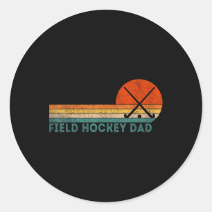 Adesivo Redondo Pai de Hockey de Campo Retro Ll Jogo de Hockey de