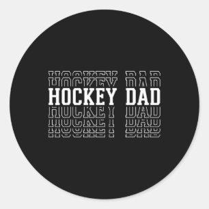 Adesivo Redondo Pai de Hockey Divertido Camadas de Texto Pai Trein